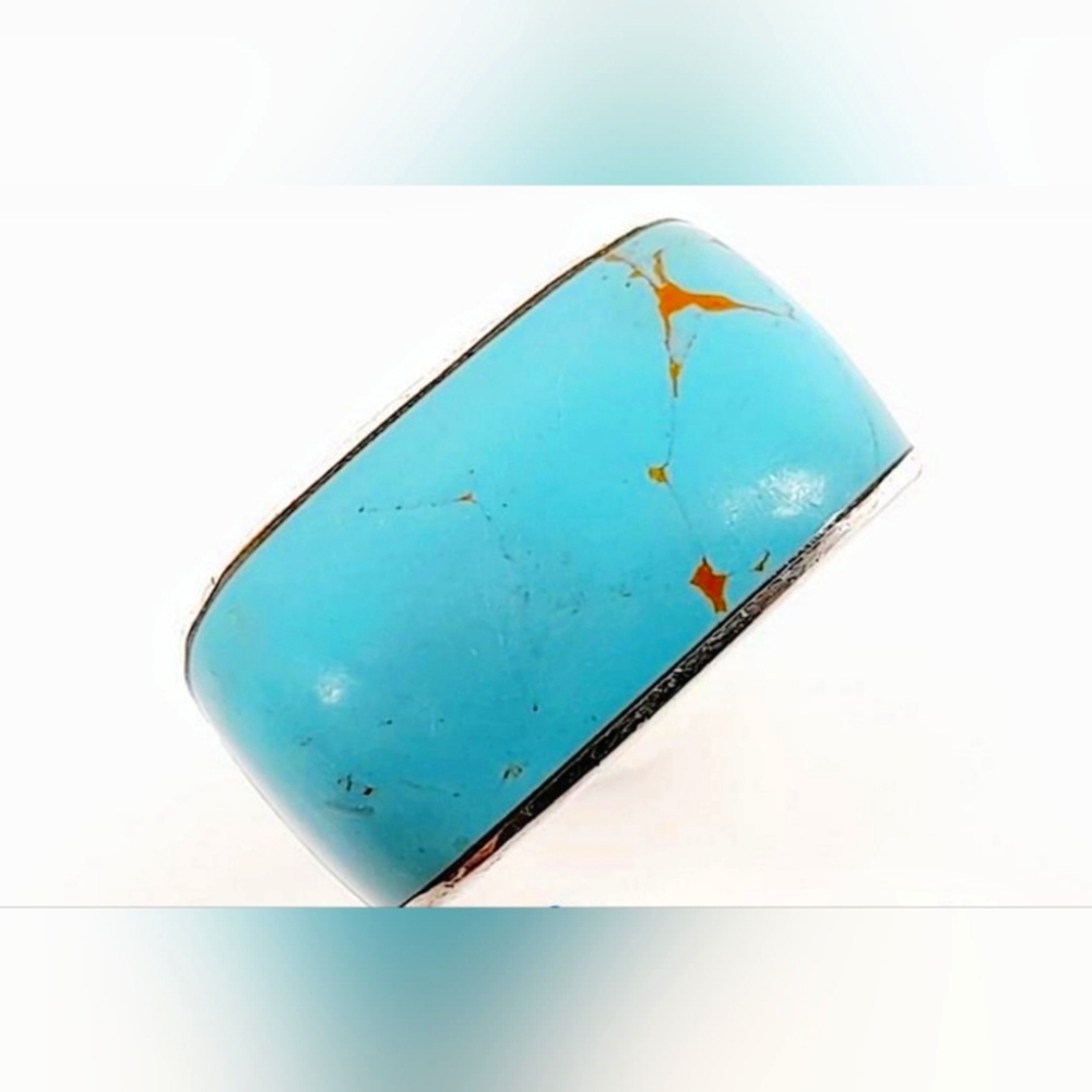 Sterling silver and turquoise ring. Unisex. - Picture 3 of 12